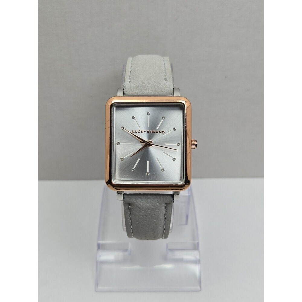 Lucky Brand Womens Rose Gold Y2k Tank Watch Gems 31mm Classic Quartz New Battery